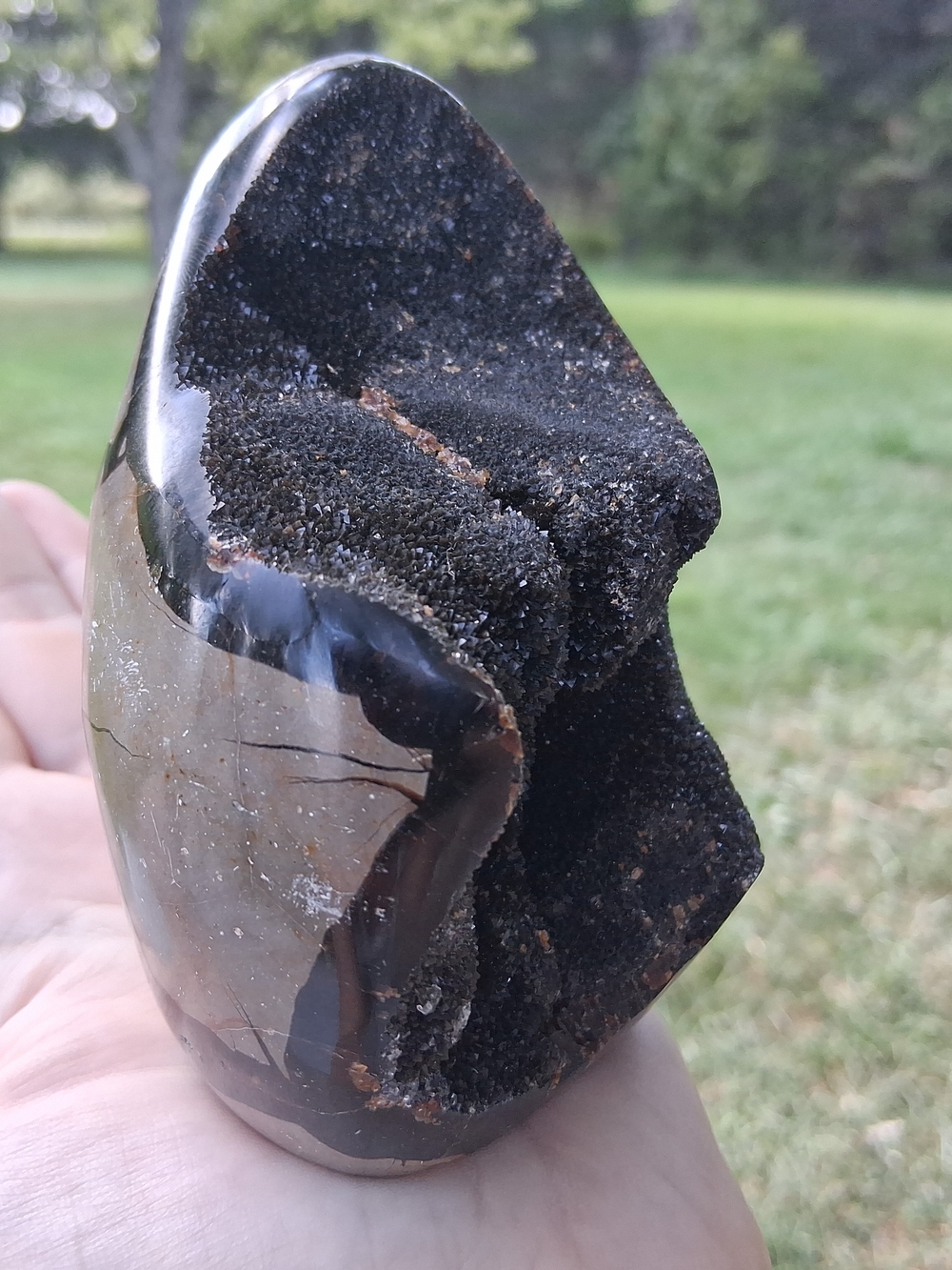 Septarian Dragon Egg Druzy Geode Crystal Polished Freeform Mineral Specimen